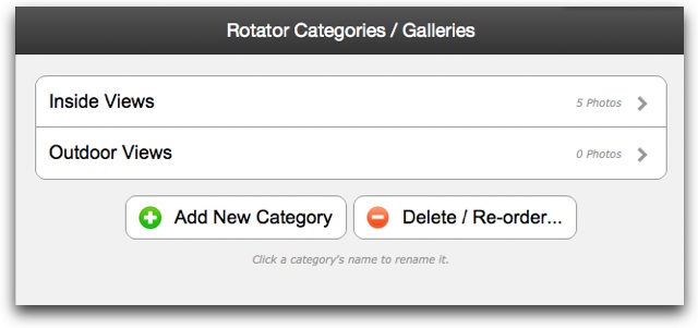~ Category View ~<br />Photos can be organized in multiple categories for some templates.