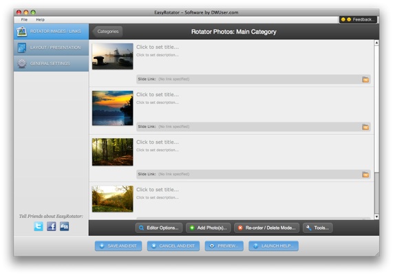 ~ Main Wizard View ~<br/>The wizard has an easy-to-use interface for visually managing photos.